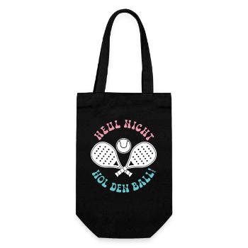 Padel game: DON'T CRY, GET THE BALL! Fun - Gift Bag for Bottles - black - Front