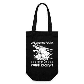 Funny Art Painter Life Springs Forth Drawing - Geschenkbeutel für Flaschen - Schwarz - Vorne