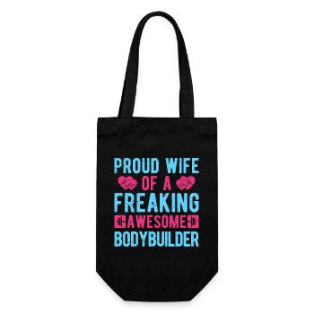 Motivation en forme : Fière épouse d’un bodybuilder cadeau - Sac à bouteille - noir - Devant