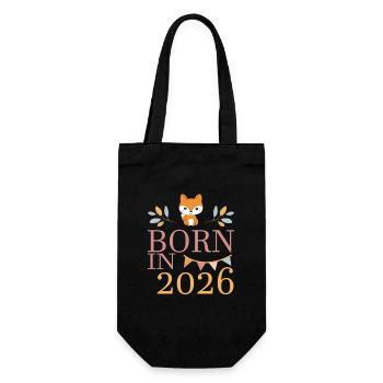 Bébé né en 2026 Né en 2026 Mignon renard - Sac à bouteille - noir - Devant
