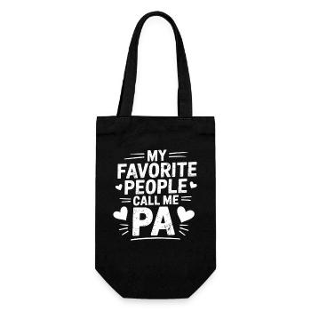Mein Lieblingsmensch nennt mich Papa - Geschenkbeutel für Flaschen - Schwarz - Vorne