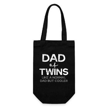 Vater Zwillinge – Cooler Dad - Geschenkbeutel für Flaschen - Schwarz - Vorne
