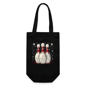 Cartoon Bowling Pins - Geschenkbeutel für Flaschen - Schwarz - Vorne