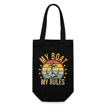 My Boat My Rules Funny Boating Captain - Geschenkbeutel für Flaschen - Schwarz - Vorne