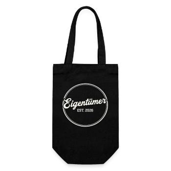 Eigentümer Est. 2026 – Stolzer Besitzer Retro - Geschenkbeutel für Flaschen - Schwarz - Vorne