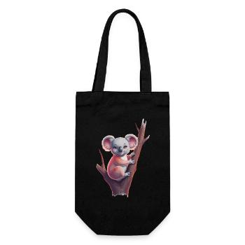 Cute koala on tree trunk for children and - Gift Bag for Bottles - black - Front