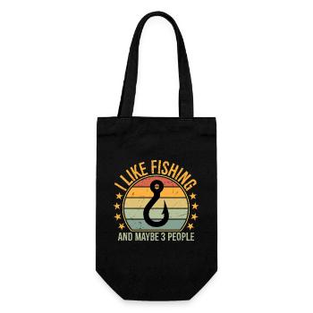 J’aime pêcher et peut-être trois personnes avec un pêcheur drôle - Sac à bouteille - noir - Devant