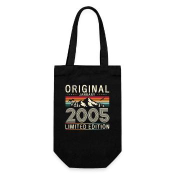 21st Birthday Original January Year 2005 - Gift Bag for Bottles - black - Front