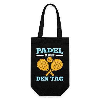 Padel game PADEL MAKES THE DAY Fun - Gift Bag for Bottles - black - Front