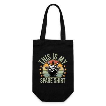 Funny This Is My Spare Shirt Bowling Alley Gutter  - Geschenkbeutel für Flaschen - Schwarz - Vorne