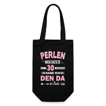 Pearl Wedding 30 Wedding Anniversary Wife - Gift Bag for Bottles - black - Front