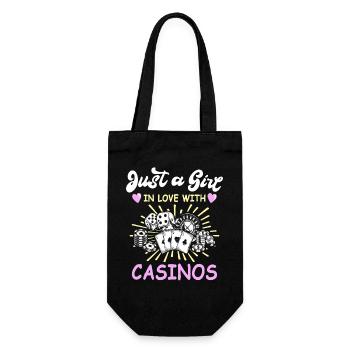 Casino Spieler Gambling - Geschenkbeutel für Flaschen - Schwarz - Vorne