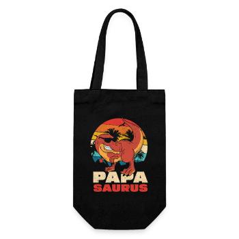 Papasaurus Retro Sunset - Gift Bag for Bottles - black - Front