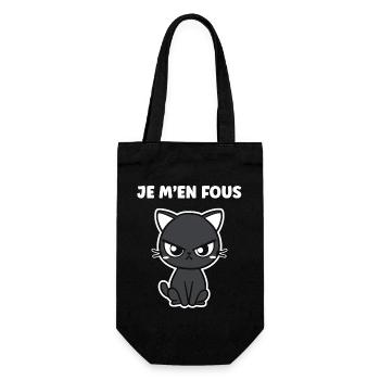 Chat noir grognon - Sac à bouteille - noir - Devant