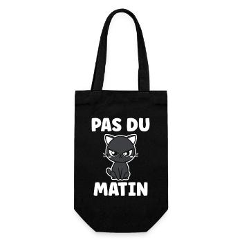 Grummelige Katze, die nicht vom Morgen ist - Geschenkbeutel für Flaschen - Schwarz - Vorne