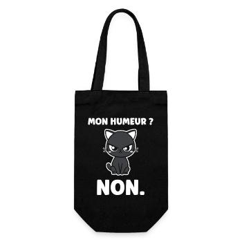 Chat grognon MON HUMEUR - Sac à bouteille - noir - Devant