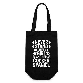 Cocker Spaniel Spruch Witz Cocker Spaniel Geschenk - Geschenkbeutel für Flaschen - Schwarz - Vorne