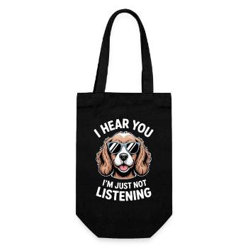 Cocker Spaniel Spruch Witz Cocker Spaniel Geschenk - Geschenkbeutel für Flaschen - Schwarz - Vorne