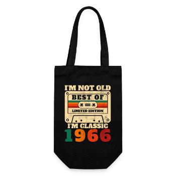 1966 Vintage Retro Birthday Gift - Gift Bag for Bottles - black - Front