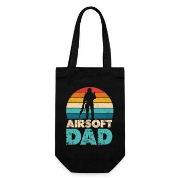 Airsoft Dad Retro Sunset Silhouette - Gift Bag for Bottles - black - Front