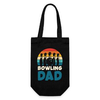 Bowling Dad Retro-Design - Geschenkbeutel für Flaschen - Schwarz - Vorne