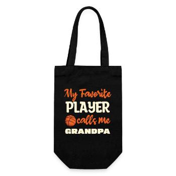 Mein Lieblingsspieler nennt mich Opa - Geschenkbeutel für Flaschen - Schwarz - Vorne
