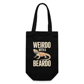 Weirdo with a Beardo Gecko - Gift Bag for Bottles - black - Front