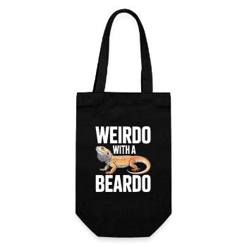 Weirdo mit Bartkind - Geschenkbeutel für Flaschen - Schwarz - Vorne