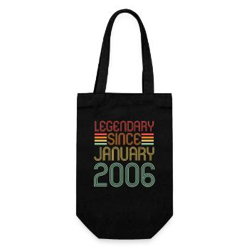 Legendary since January 2006, Retro, Geburtstag - Geschenkbeutel für Flaschen - Schwarz - Vorne