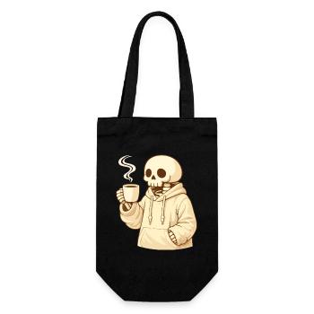 Squelette douillet en sweat à capuche – Pause chaude - Sac à bouteille - noir - Devant