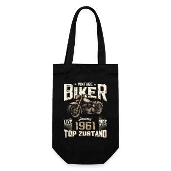 Cadeau du 65e anniversaire Motocycliste janvier 1961 - Sac à bouteille - noir - Devant