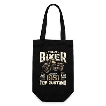 Cadeau du 75e anniversaire Motocycliste janvier 1951 - Sac à bouteille - noir - Devant