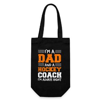 Father and hockey coach – Always right - Gift Bag for Bottles - black - Front