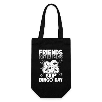 Bingo Player Friends Don ́t Let Skip Bingo - Gift Bag for Bottles - black - Front