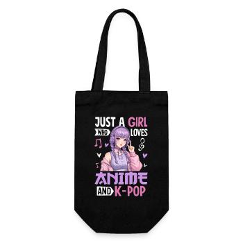 Just A Girl Who Loves Anime And K-Pop - Gift Bag for Bottles - black - Front