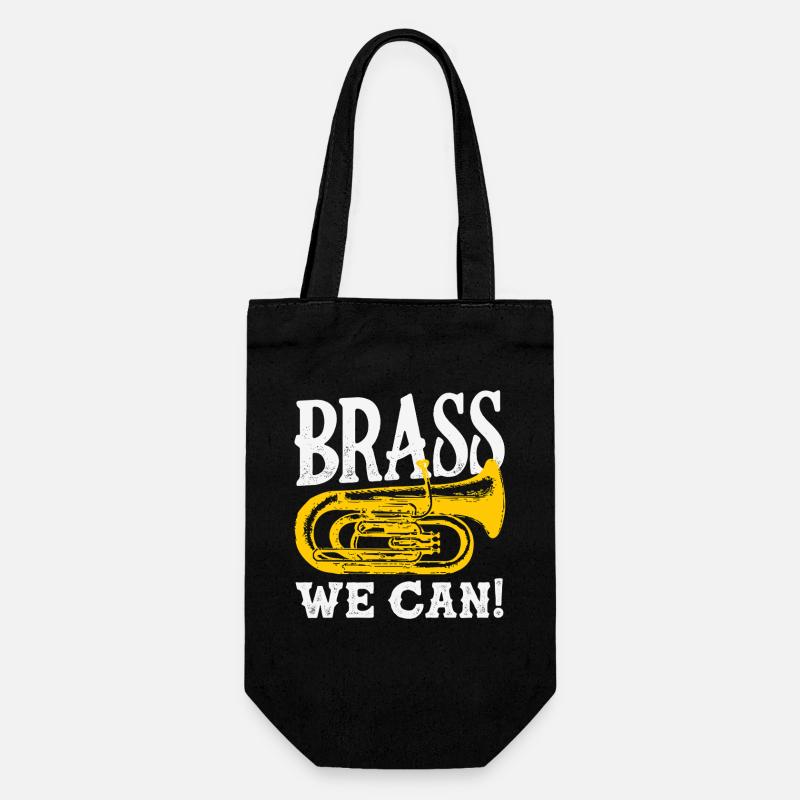 Vintage Euphonium Player - Gift Bag for Bottles - black