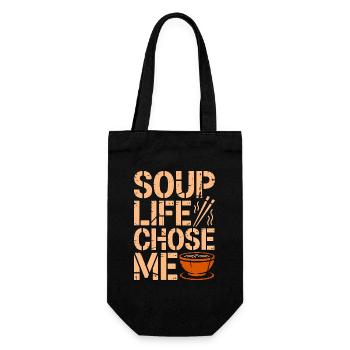Ramen Soup Life Chose Me Noodle Ramen Food Lover - Geschenkbeutel für Flaschen - Schwarz - Vorne