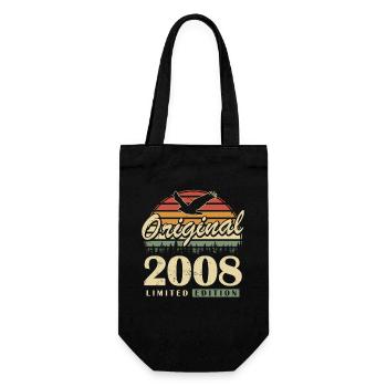 Anniversaire vintage Vintage Né Rétro Vintage 2008 - Sac à bouteille - noir - Devant