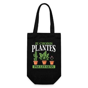 Je Choisis Plantes Pas Humains Lustiger - Sac à bouteille - noir - Devant