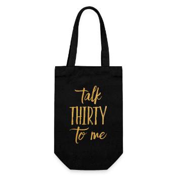 Dirty Thirty Flirty DTF 30th Birthday - Gift Bag for Bottles - black - Front