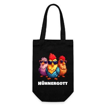 Funny Chickens Chicken God - Gift Bag for Bottles - black - Front