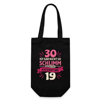 30 is not so bad - saying - Gift Bag for Bottles - black - Front
