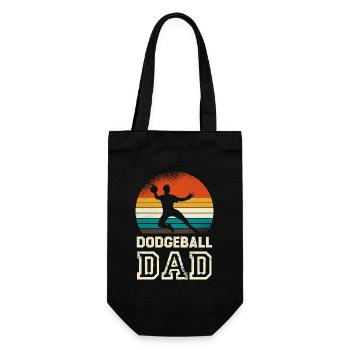 Dodgeballdad im Retro Sunset - Geschenkbeutel für Flaschen - Schwarz - Vorne