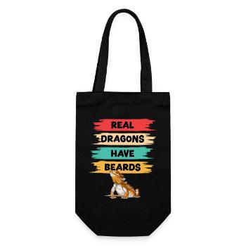 Real Dragons Have Beards - Gift Bag for Bottles - black - Front