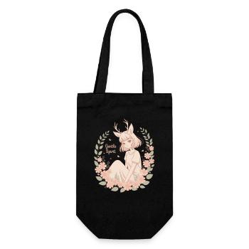 Gentle Spirit Tender Anime Fawn Girl - Gift Bag for Bottles - black - Front
