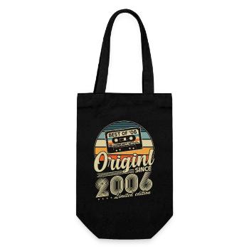 Original 2006 Vintage Vintage Birthday Retro - Gift Bag for Bottles - black - Front