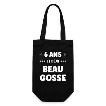 Sechs Jahre alt, schon gutaussehend - Geschenkbeutel für Flaschen - Schwarz - Vorne