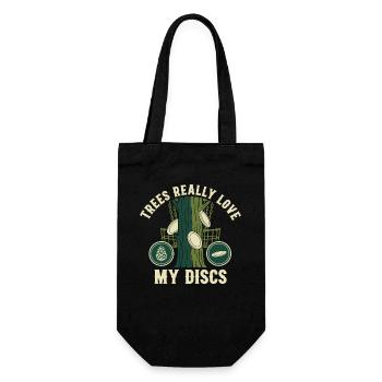 Les arbres adorent vraiment mes disques Disc golf drôle - Sac à bouteille - noir - Devant