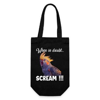 Cockatiel Meme T, funny screaming nymph - Gift Bag for Bottles - black - Front