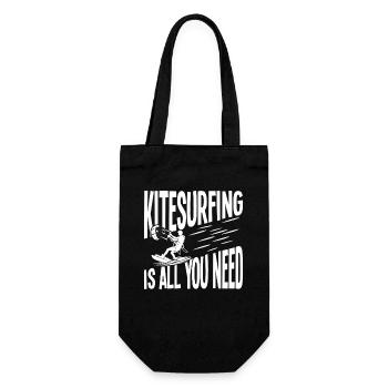 Kitesurfing is all you need - Gift Bag for Bottles - black - Front